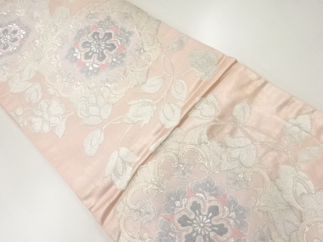 アンティーク　華紋模様織出し袋帯（材料）